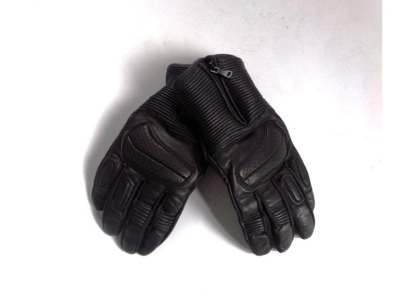 Rękawice motocyklowe, skórzane, czarne, rozmiar M