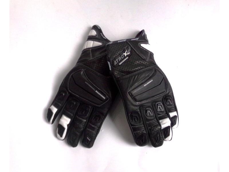 Rękawice motocyklowe, skórzane, czarne, rozmiar M