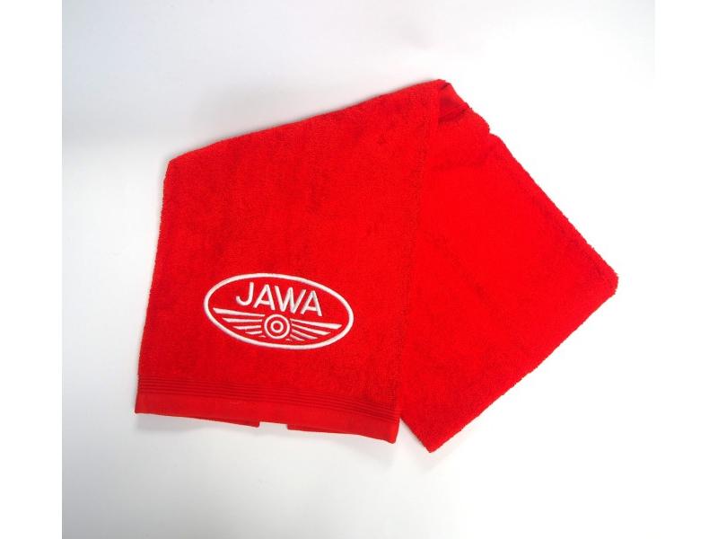 Ręcznik, czerwony, logo Jawa